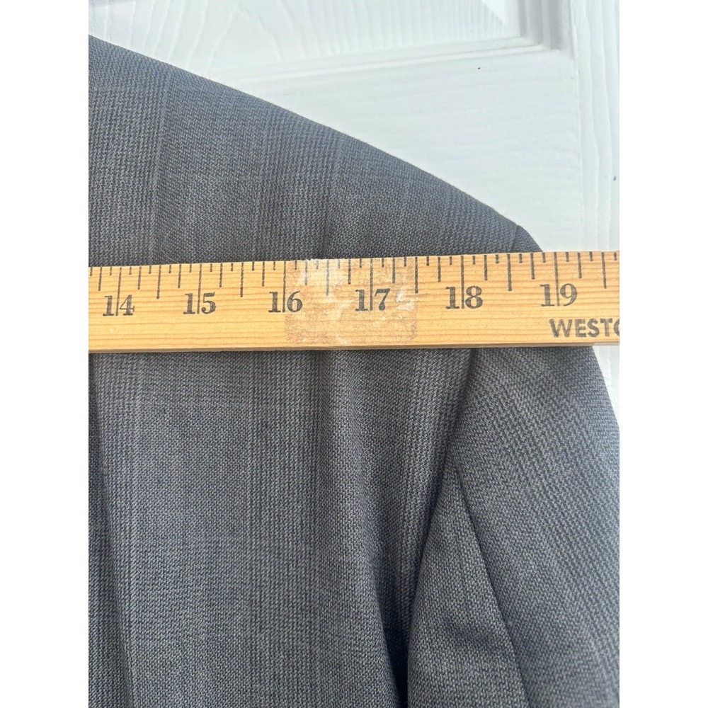 Stafford Men's 48L Gray Windowpane Sport Coat Blazer Jacket Wool Blend Classic - Picture 13 of 14